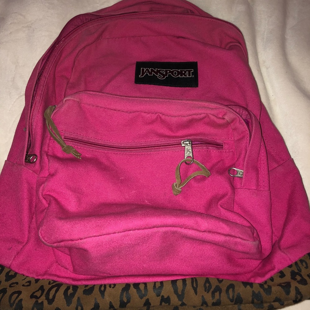 pink and cheetah book bag